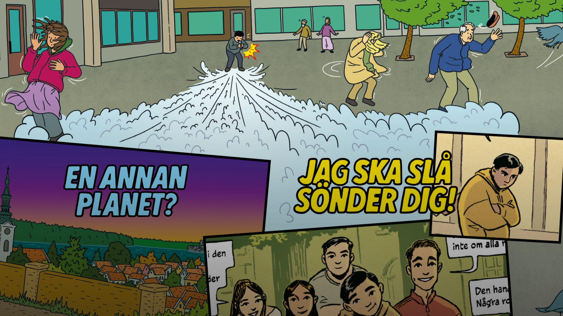 Del av ett omslag till en serietidning