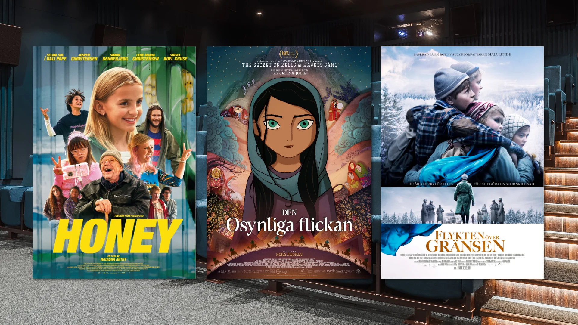 Collagebild med filmaffischer till filmerna